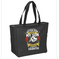 I Asked God To Make Me A Better Man He Sent Me My Son Zip Tote Bag