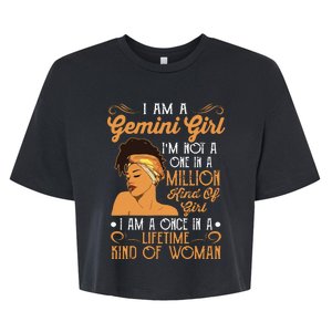 Im A Gemini Girl Black Women Gemini Girl Bella+Canvas Jersey Crop Tee