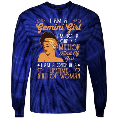 Im A Gemini Girl Black Women Gemini Girl Tie-Dye Long Sleeve Shirt