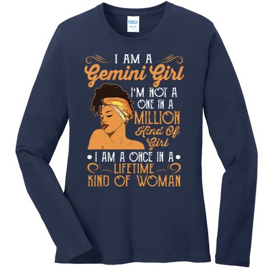 Im A Gemini Girl Black Women Gemini Girl Ladies Long Sleeve Shirt