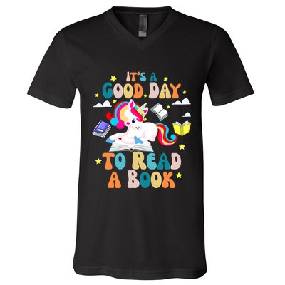 ItS A Good Day To Read Book Day Costumes Bookworm V-Neck T-Shirt