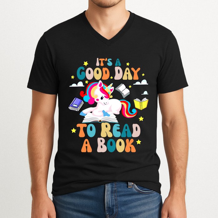 ItS A Good Day To Read Book Day Costumes Bookworm V-Neck T-Shirt