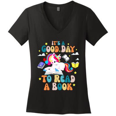 ItS A Good Day To Read Book Day Costumes Bookworm Women's V-Neck T-Shirt