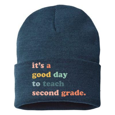 It's A Good Day To Teach Second Grade, 2nd Grade Teacher Sustainable Knit Beanie