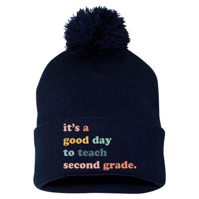 It's A Good Day To Teach Second Grade, 2nd Grade Teacher Pom Pom 12in Knit Beanie