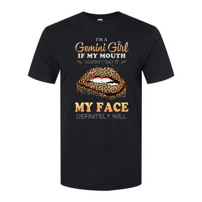 Im A Gemini Girl Funny Leopard Printed Birthday Softstyle® CVC T-Shirt