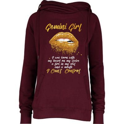 Im A Gemini Girl Funny Birthday For Women Womens Funnel Neck Pullover Hood