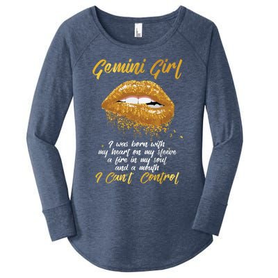 Im A Gemini Girl Funny Birthday For Women Women's Perfect Tri Tunic Long Sleeve Shirt