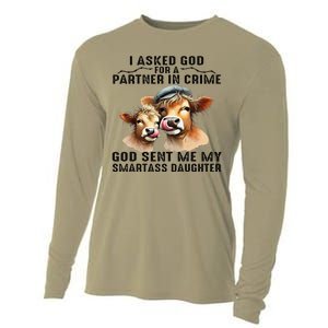 I Asked God Partner In Crime He Sent Me My Smartass Daughter Gift Cooling Performance Long Sleeve Crew