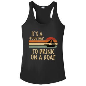 Its A Good Day To Drink On A Boat Funny Boating Ladies PosiCharge Competitor Racerback Tank