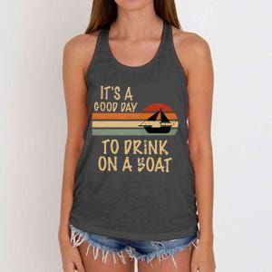 Its A Good Day To Drink On A Boat Funny Boating Women's Knotted Racerback Tank