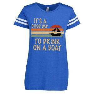 Its A Good Day To Drink On A Boat Funny Boating Enza Ladies Jersey Football T-Shirt