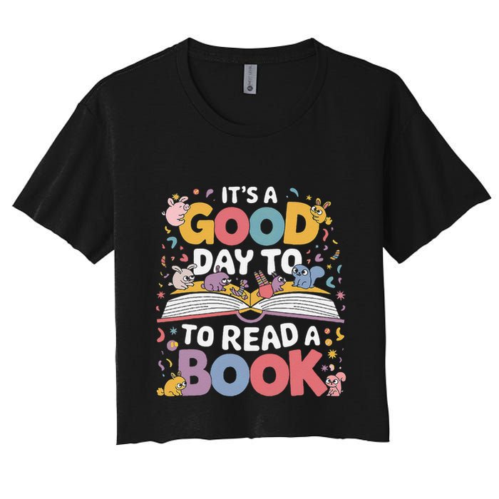 Its A Good Day To Read Book Across America Women's Crop Top Tee