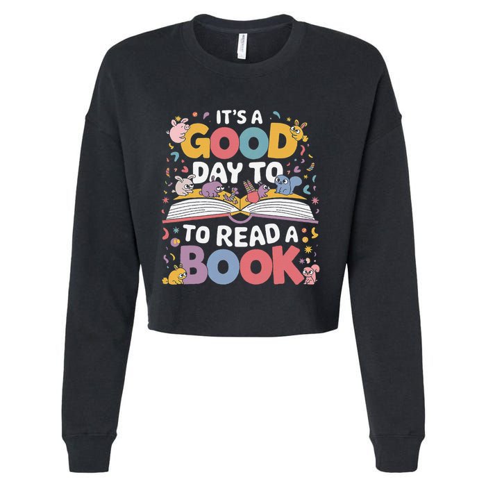 Its A Good Day To Read Book Across America Cropped Pullover Crew