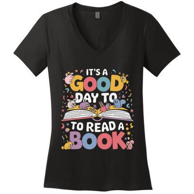 Its A Good Day To Read Book Across America Women's V-Neck T-Shirt