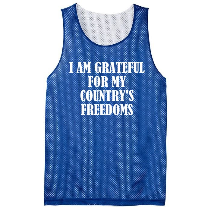 I Am Grateful For My Country's Freedoms Cute Gift Mesh Reversible Basketball Jersey Tank