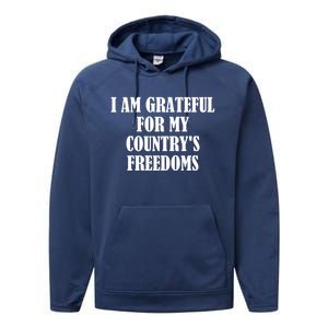 I Am Grateful For My Country's Freedoms Cute Gift Performance Fleece Hoodie