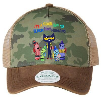 Its A Good Day To Teach Tiny Humans Cat Teacher Lover Legacy Tie Dye Trucker Hat