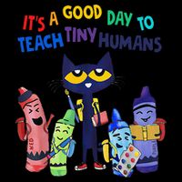 Its A Good Day To Teach Tiny Humans Cat Teacher Lover 16 in Basic Backpack