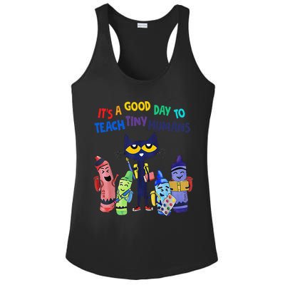 Its A Good Day To Teach Tiny Humans Cat Teacher Lover Ladies PosiCharge Competitor Racerback Tank