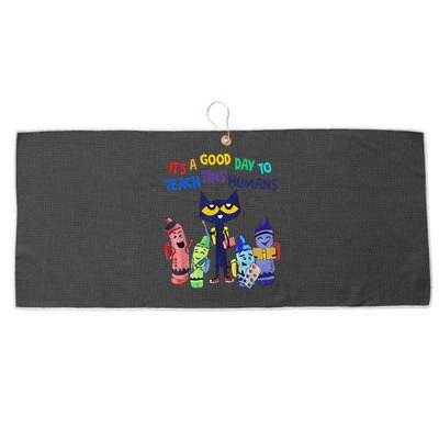 Its A Good Day To Teach Tiny Humans Cat Teacher Lover Large Microfiber Waffle Golf Towel