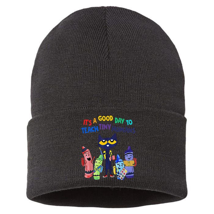 Its A Good Day To Teach Tiny Humans Cat Teacher Lover Sustainable Knit Beanie