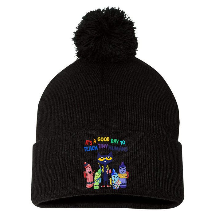 Its A Good Day To Teach Tiny Humans Cat Teacher Lover Pom Pom 12in Knit Beanie