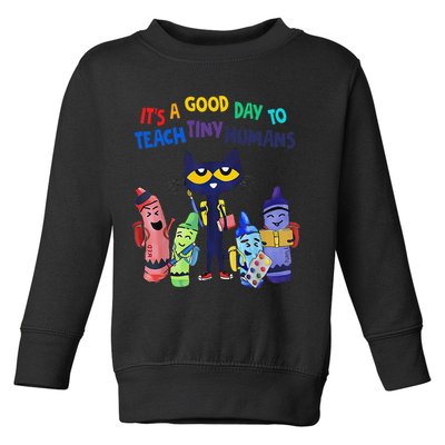 Its A Good Day To Teach Tiny Humans Cat Teacher Lover Toddler Sweatshirt