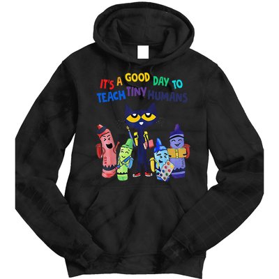 Its A Good Day To Teach Tiny Humans Cat Teacher Lover Tie Dye Hoodie