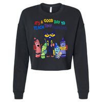 Its A Good Day To Teach Tiny Humans Cat Teacher Lover Cropped Pullover Crew