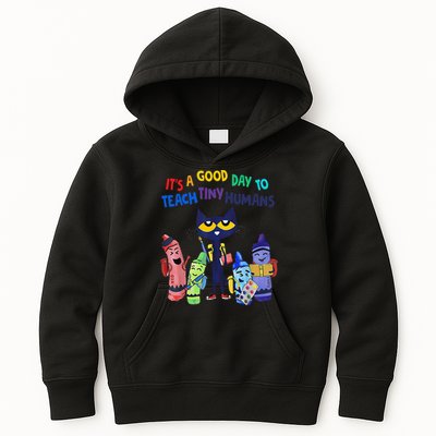 Its A Good Day To Teach Tiny Humans Cat Teacher Lover Kids Hoodie