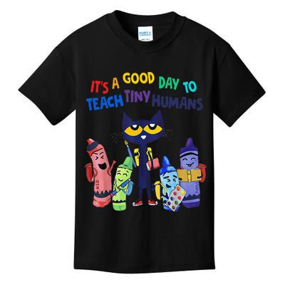 Its A Good Day To Teach Tiny Humans Cat Teacher Lover Kids T-Shirt