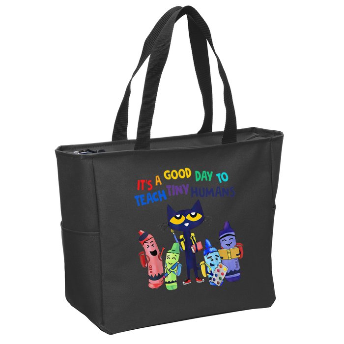 Its A Good Day To Teach Tiny Humans Cat Teacher Lover Zip Tote Bag
