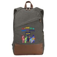 Its A Good Day To Teach Tiny Humans Cat Teacher Lover Cotton Canvas Backpack