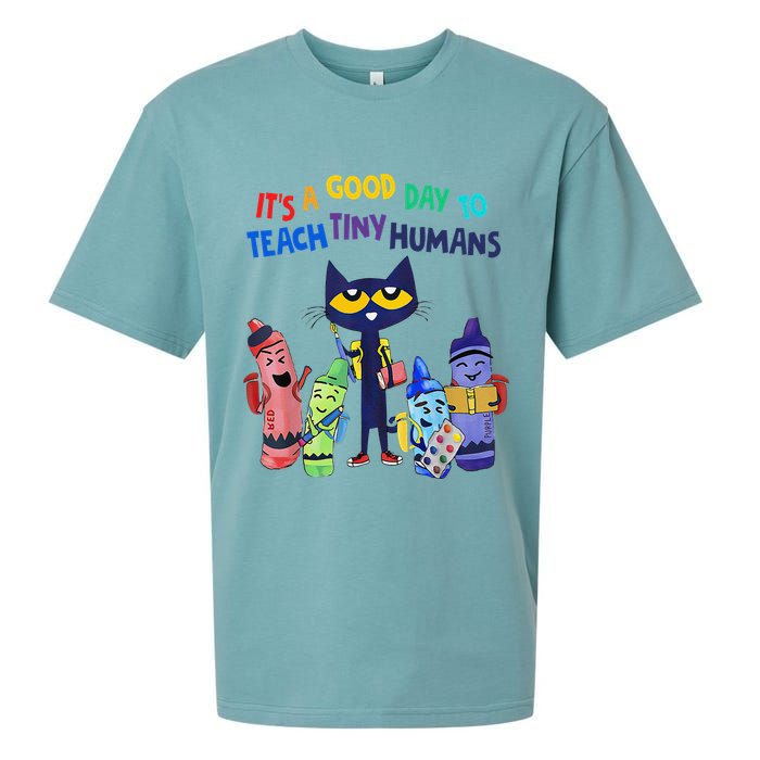 Its A Good Day To Teach Tiny Humans Cat Teacher Lover Sueded Cloud Jersey T-Shirt