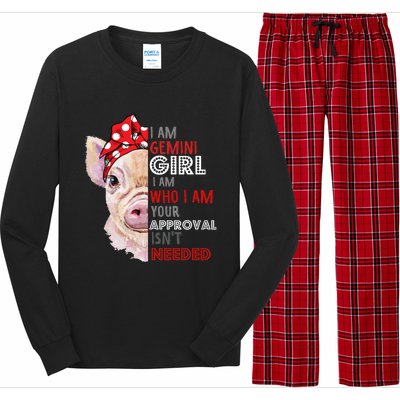 I Am Gemini Who Loves Pigs Star Sign Zodiac Gift Long Sleeve Pajama Set