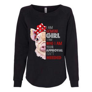 I Am Gemini Who Loves Pigs Star Sign Zodiac Gift Womens California Wash Sweatshirt