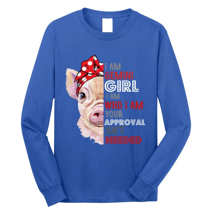 I Am Gemini Who Loves Pigs Star Sign Zodiac Gift Long Sleeve Shirt