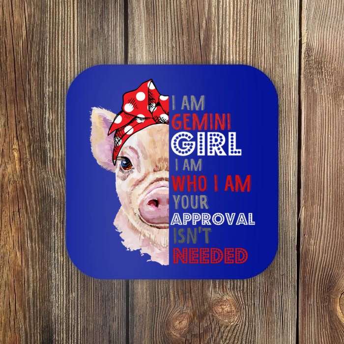 I Am Gemini Who Loves Pigs Star Sign Zodiac Gift Coaster