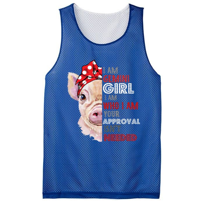 I Am Gemini Who Loves Pigs Star Sign Zodiac Gift Mesh Reversible Basketball Jersey Tank