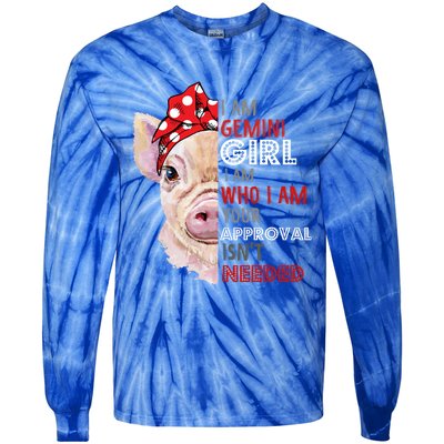 I Am Gemini Who Loves Pigs Star Sign Zodiac Gift Tie-Dye Long Sleeve Shirt