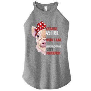 I Am Gemini Who Loves Pigs Star Sign Zodiac Gift Women's Perfect Tri Rocker Tank