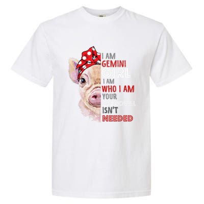 I Am Gemini Who Loves Pigs Star Sign Zodiac Gift Garment-Dyed Heavyweight T-Shirt