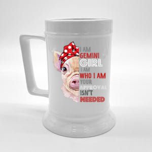 I Am Gemini Who Loves Pigs Star Sign Zodiac Gift Beer Stein