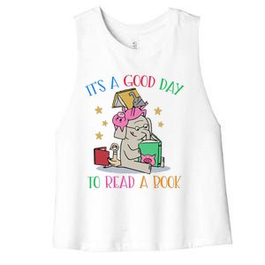 Its A Good Day To Read Bookworm Librarian Book Lover Gift Women's Racerback Cropped Tank