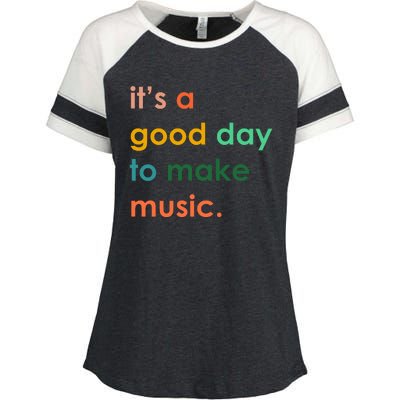 It's A Good Day To Make Music Enza Ladies Jersey Colorblock Tee