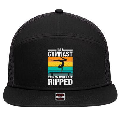 IM A Gymnast Even My Hands Are Ripped 7 Panel Mesh Trucker Snapback Hat