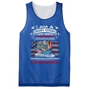 I'm A Grumpy Old Veteran I Sacrificed And Served Don't Regret Gift Mesh Reversible Basketball Jersey Tank