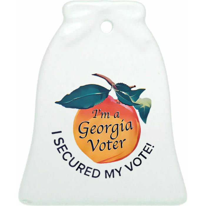 IM A Georgia Voter I Secured My Vote For Kamala Harris Ceramic Bell Ornament