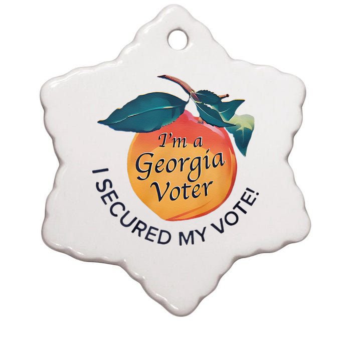 IM A Georgia Voter I Secured My Vote For Kamala Harris Ceramic Star Ornament